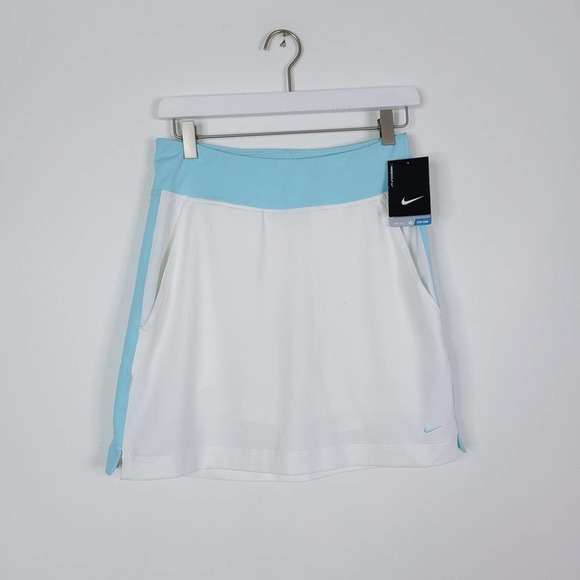 Nike Pants - NIKE Women's No-Sew Dri-Fit Golf Skort Skirt White Blue Size XS